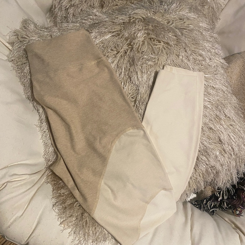 Tri color cream leggings